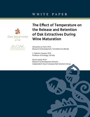 Effect of Temperature on the Release and Retention of Oak Extractives During Wine Maturation